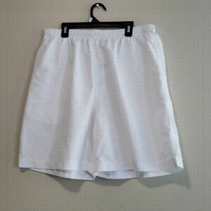 ADIDAS White Elastic Waistband Athletic Shorts